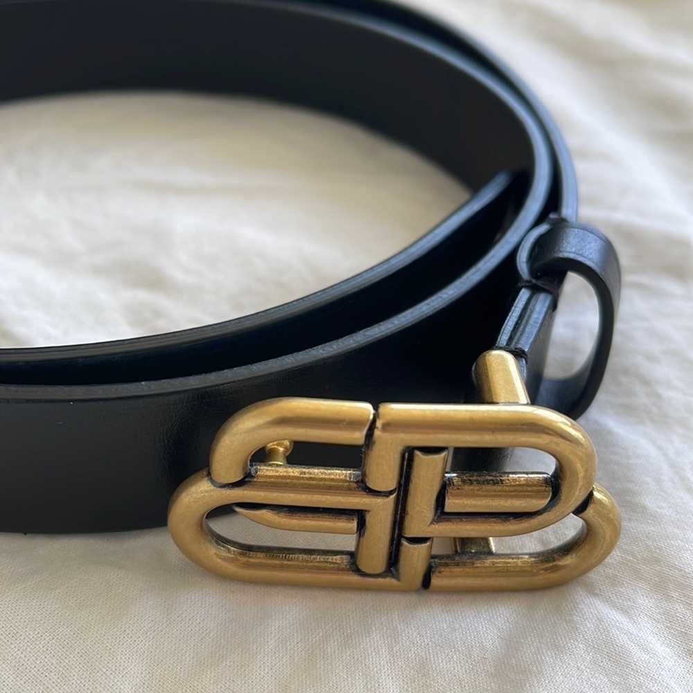 BALENCIAGA Leather BB Belt